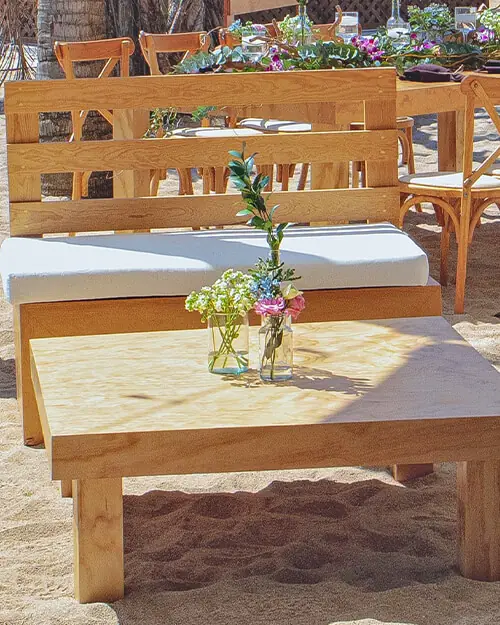 natural wooden coffee table